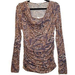 CAbi Lola Top Long Sleeve Draped Front Size Small